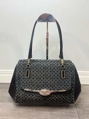 Coach | Bags | Coach Black Croc Embossed Madison Sophia Satchel